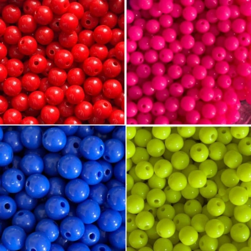 Miçanga Bola Leitosa Infantil - 8mm - Aprox... 200 e 500 Pçs