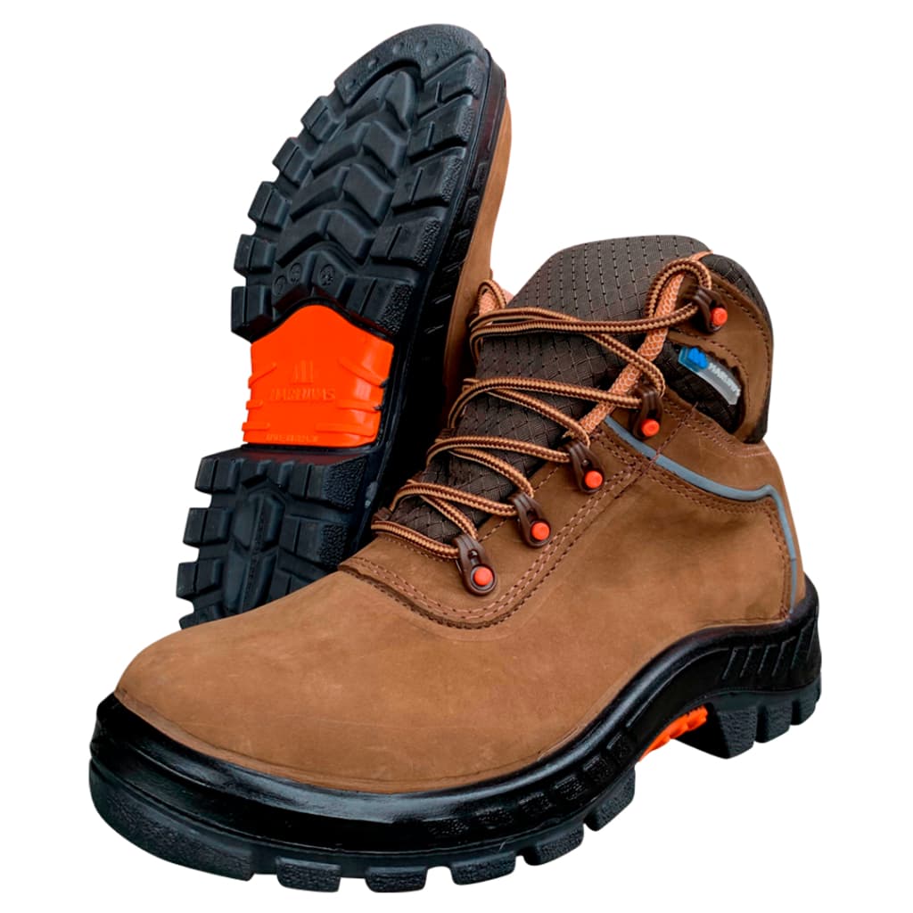 BOTINA NOBUCK PREMIER 75BPR29 MARROM BICO PVC MARLUVAS
