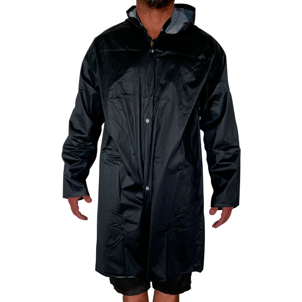 CAPA DE CHUVA RESISTENTE FORRADA PVC AMARELA E PRETA IMPERMEÁVEL COM CAPUZ
