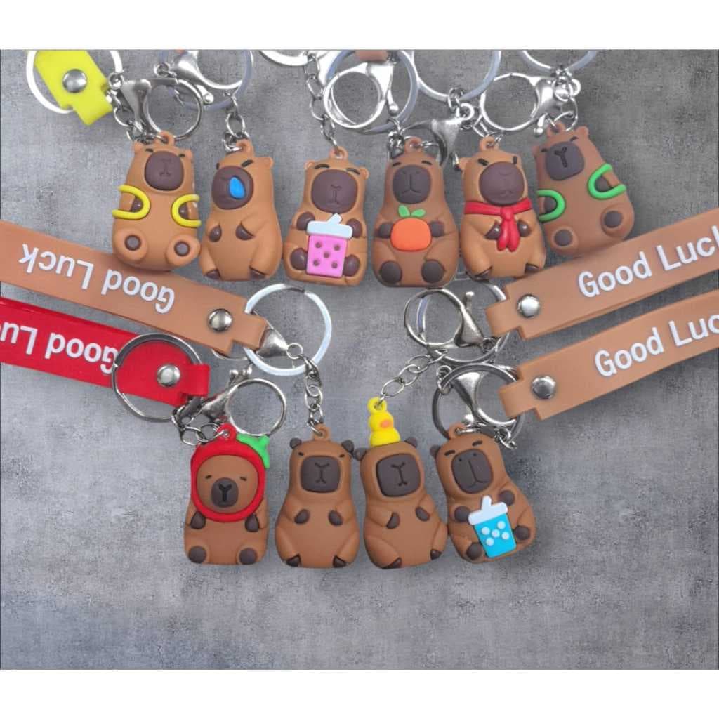 Capivara Roedor Pvc Pingente Simulação Chaveiro Bonito