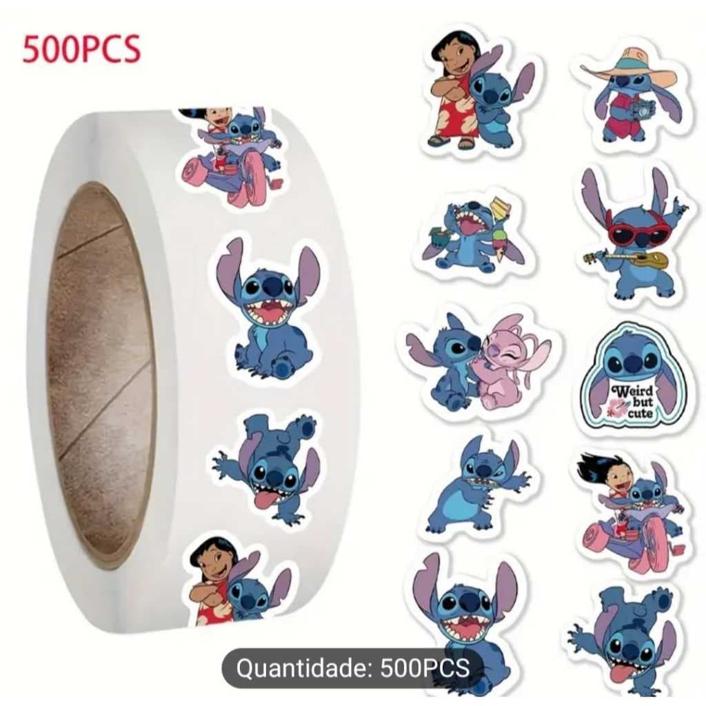 Rolo 500 Adesivos Lilo Stitch Disney Decoração Á Prova D'água