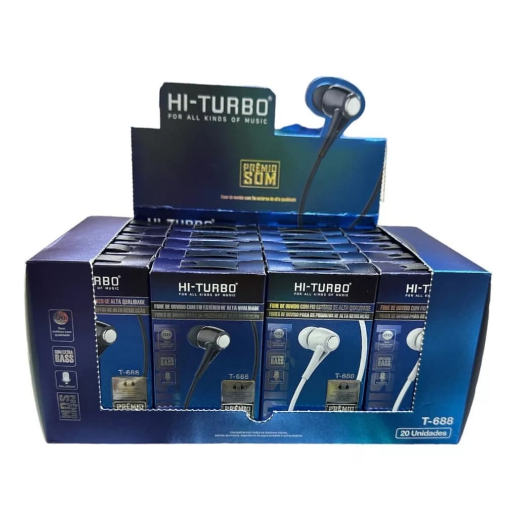 Kit 20 Fone De Ouvido Com Fio Estéreo De Alta Qualidade Mic