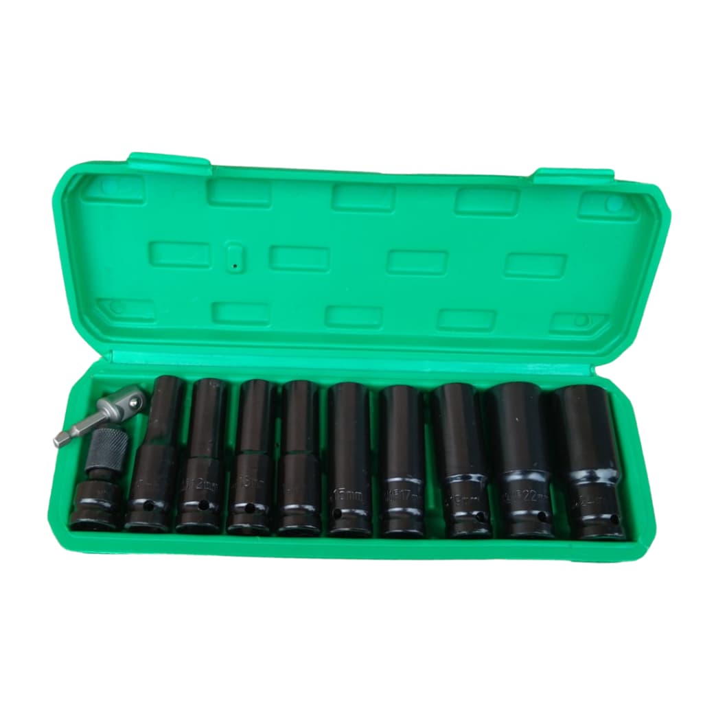 KIT Jogo De Soquete  Impacto Longo 1/2  10 A 24mm 10pçs