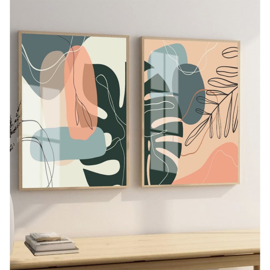 Quadro de decoração para sala - sala de espera - arte moderna - 2 peças 60x40