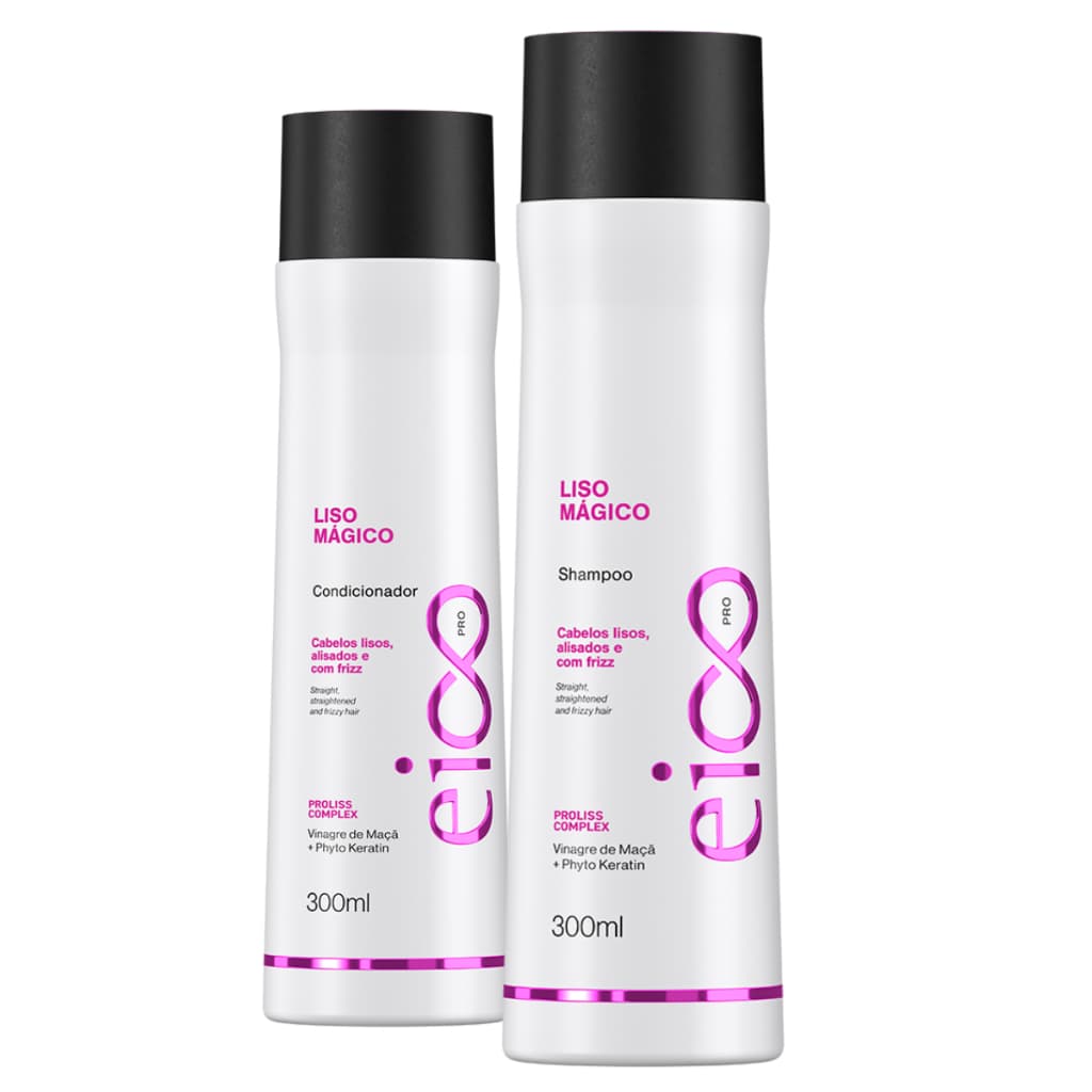 Eico Pro Liso Mágico Shampoo Sem Sal 300ml + Condicionador Leave-in 300ml