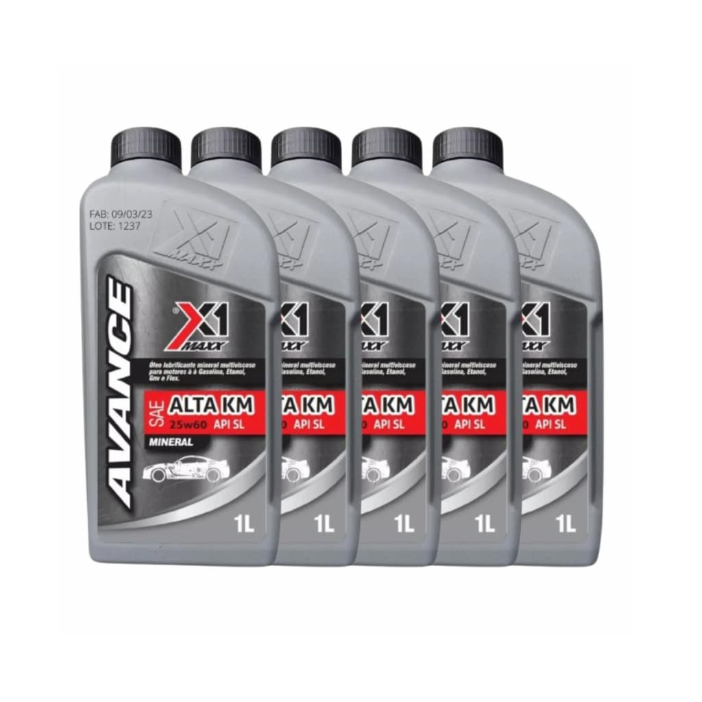 Kit 5 Oleos 25w60 Reduz Fumaça Limpa Motor Lubrifica Mineral