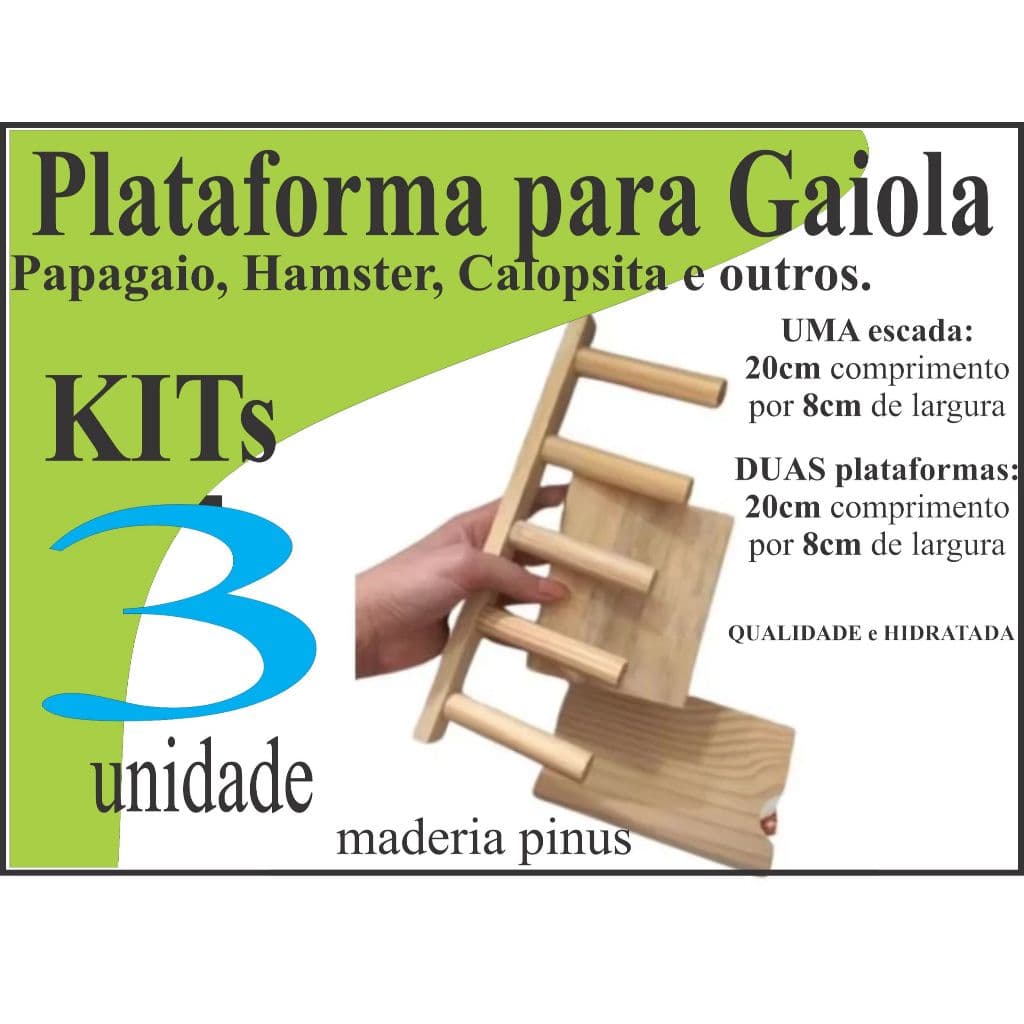 Duas plataformas e uma escada para pássaros e roedores