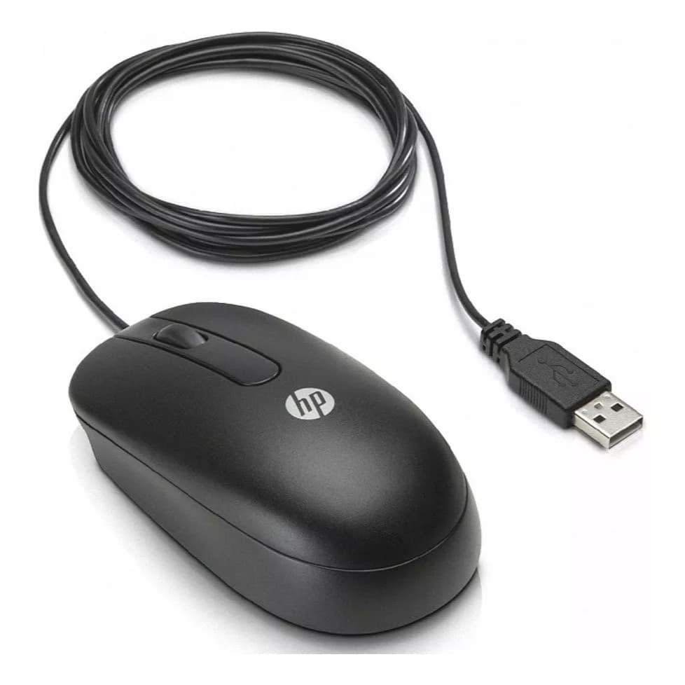 Mouse HP com fios / Preto (Com garantia)