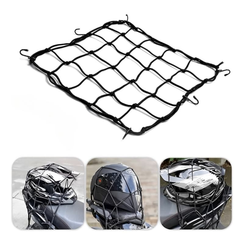 Redinha Capacete Elástica Moto Tela Rede 45 X 45 C/ Ganchos
