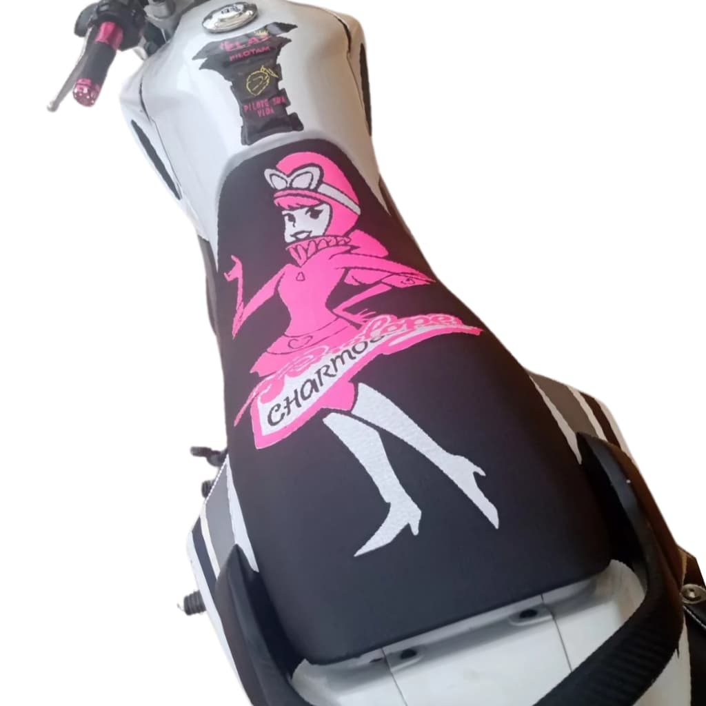 Capa Banco Moto Fan Titan Ybr Fazer Factor Rosa Mulher