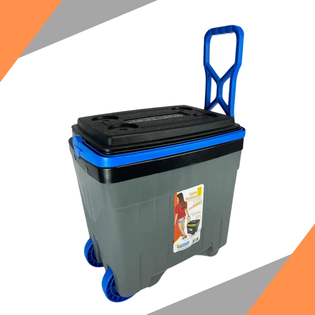 Cooler Caixa Termica 34 Litros com Rodinha Camping Pesca Praia Caixa Térmica 34 litros