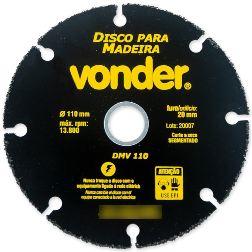 Disco De Corte Para Madeira Piso Laminado DMV110 Vonder