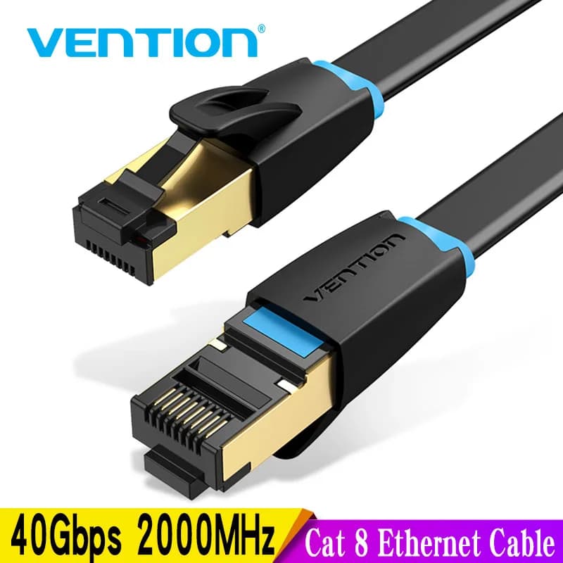 Vention-Cat 8 Cabo Ethernet Cabo De Rede, Alta Velocidade, 40Gbps, Fio SFTP, Internet Patch, Conector RJ45 para Roteador