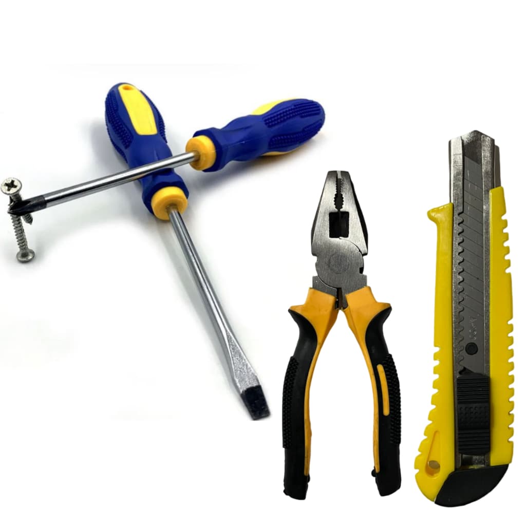 Kit Jogo Ferramenta Chaves Philips Fenda Alicate Estilete