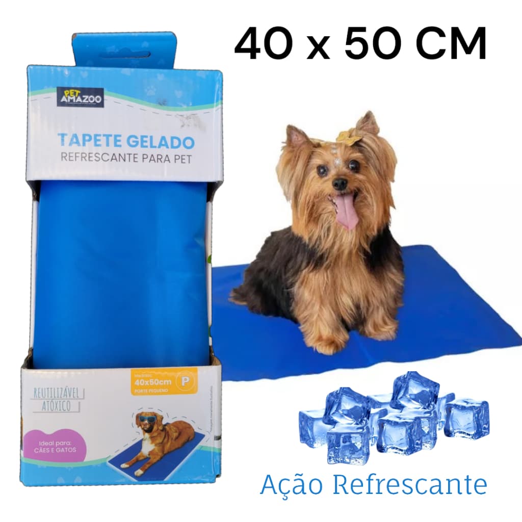 Tapete Gelado Refrescante com Gel Para Pet Cachorro Gato 40x50 cm