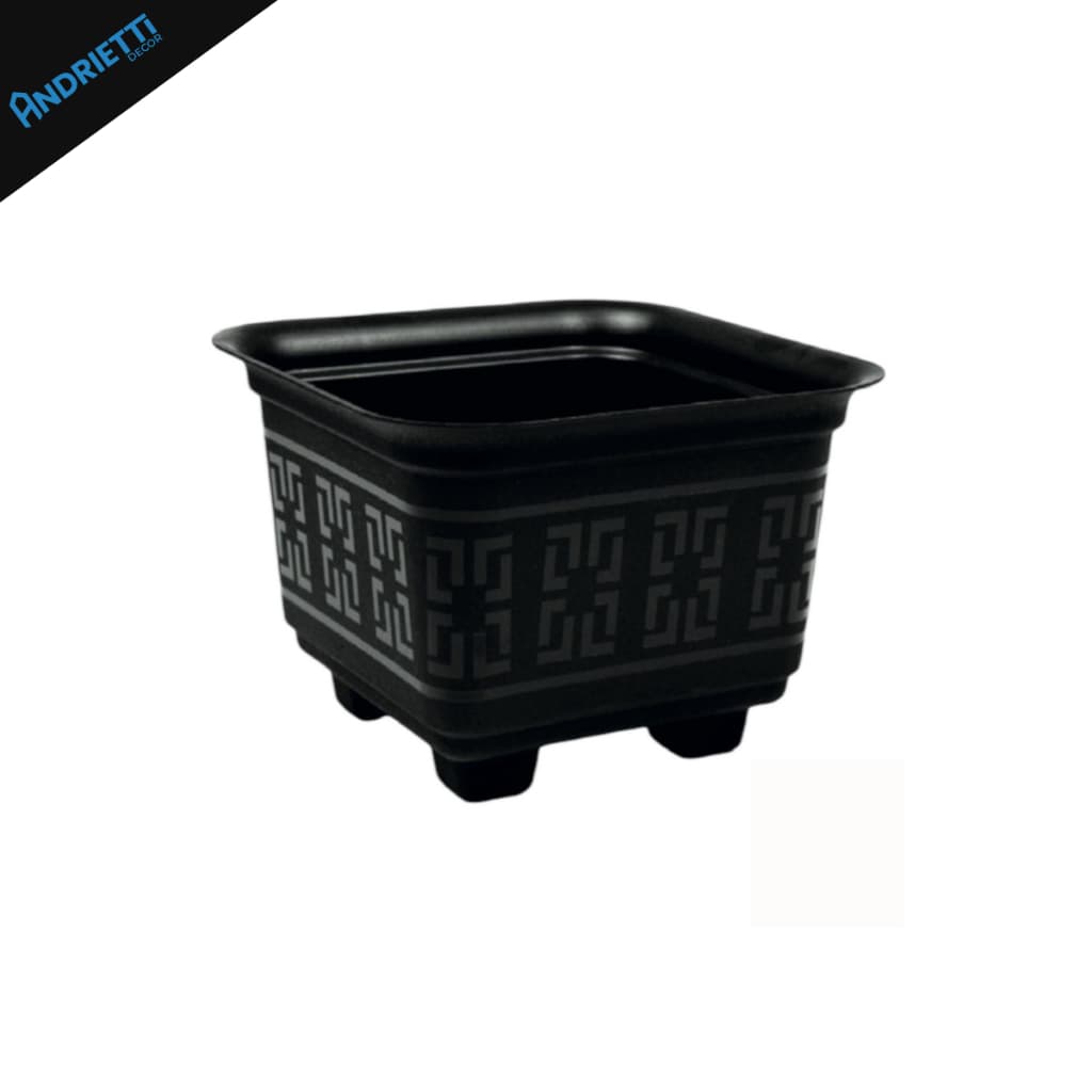 Kit 12 Vasos Quadrados 6L Plástico Preto para Plantas Flores Hortaliças Jardim Resistente Decorativo