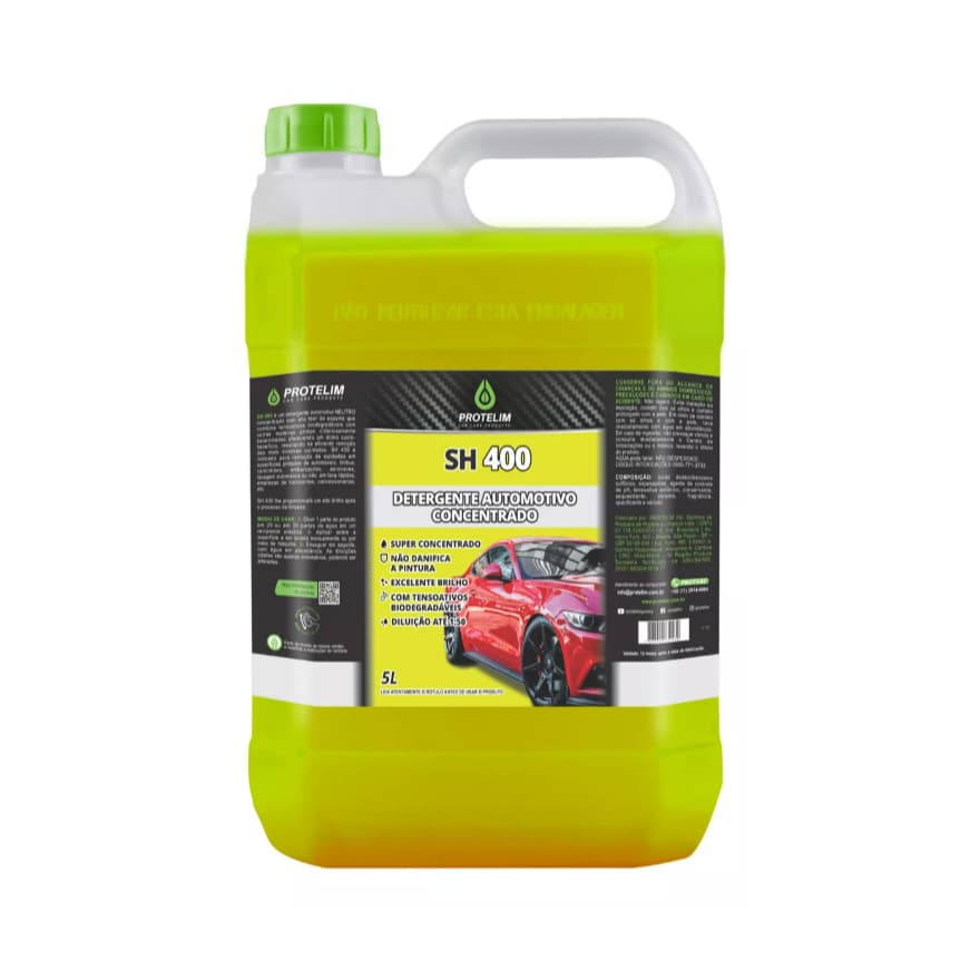 SH400 5L Protelim Shampoo Lava Auto Detergente Neutro Concentrado