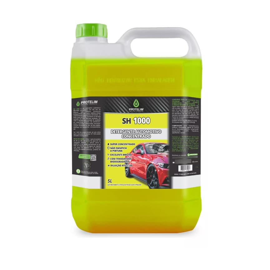 SH1000 Protelim 5L Shampoo Lava Auto Detergente Neutro Concentrado