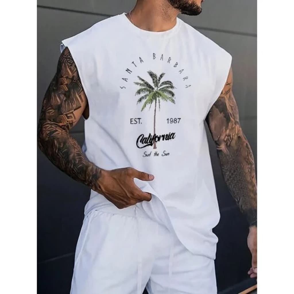 Camisa Regata Over Masculina Mação Academia Algodão California Streetwear Adulto