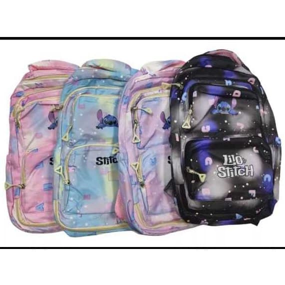 Mochila Infantil e Juvenil Stitch, alça regulável Nylon Grand