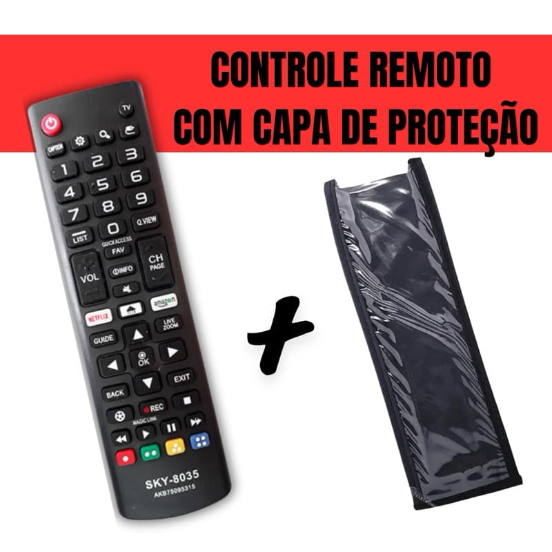 Kit Controle Remoto Capa Proteção Ant Impacto Compatível Com Tv LG Smart Netflix Amazon