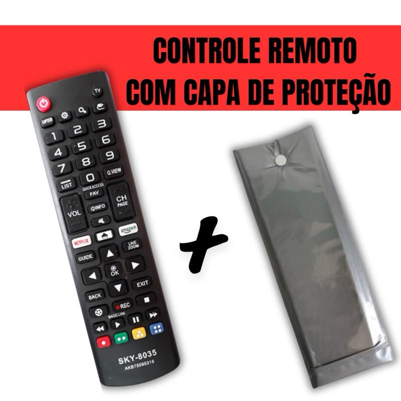 Capa de Proteção 18x7 Compatível Com Controle Remoto LG Smart Tv Teclas Netflix Amazon Exelente Qualidade