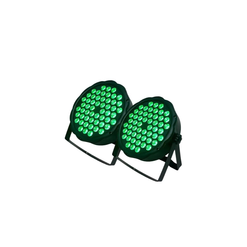 2 Canhao Refletor Led Par 64 Rgb 54 Leds 3w Dmx Dj Triled