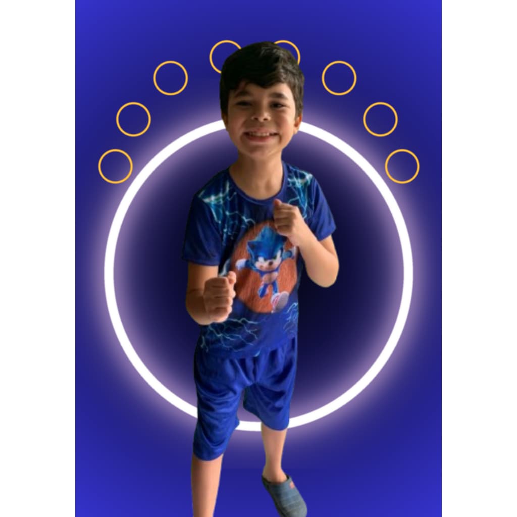 FANTASIA DO SONIC PARA MENINOS INFANTIL CARNAVAL MASCULINO