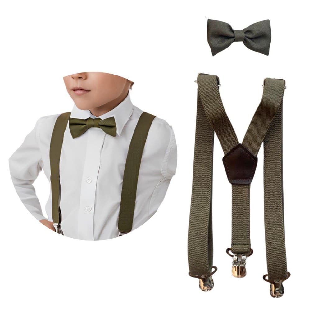 Kit Suspensório E Gravata Borboleta Infantil 0 a 9 anos Diversas Cores Pajem Noivinho Batizado Formatura