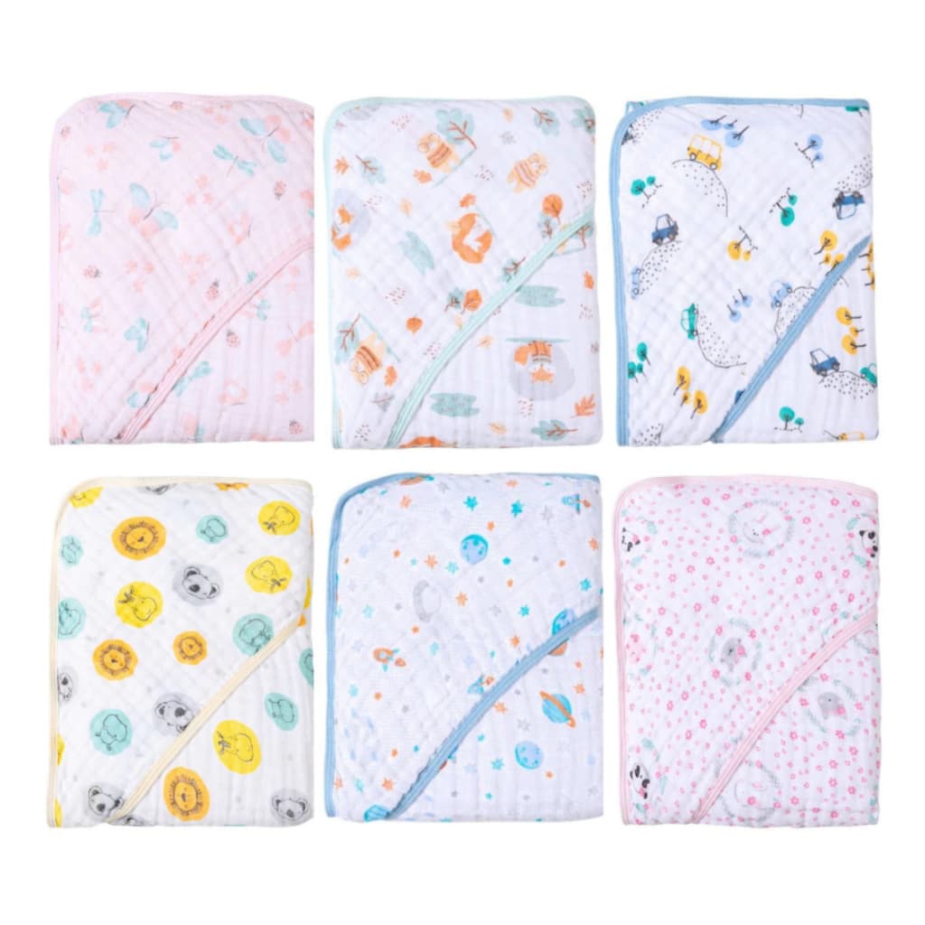 Toalha De Banho Fralda Bebê Soft Com Capuz Menino E Menina 80x80cm