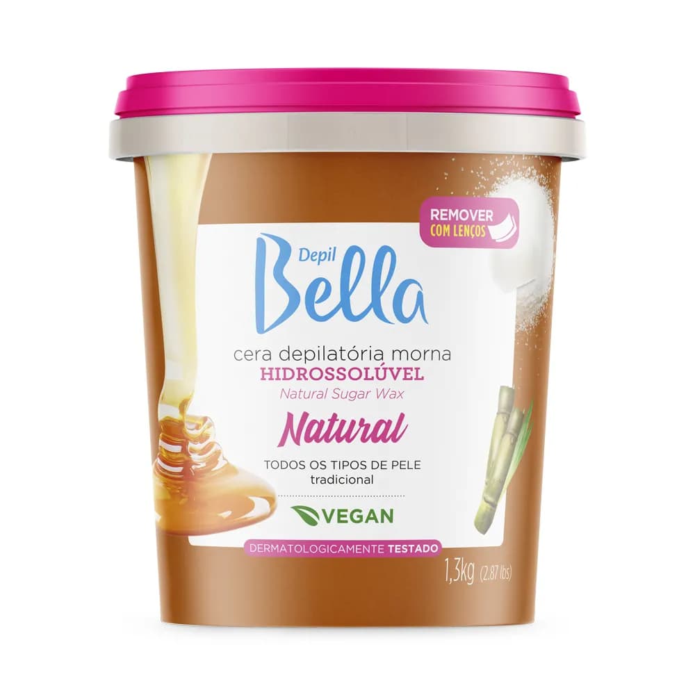 Cera Depilatória Hidrossolúvel Natural 1,3kg Depil Bella