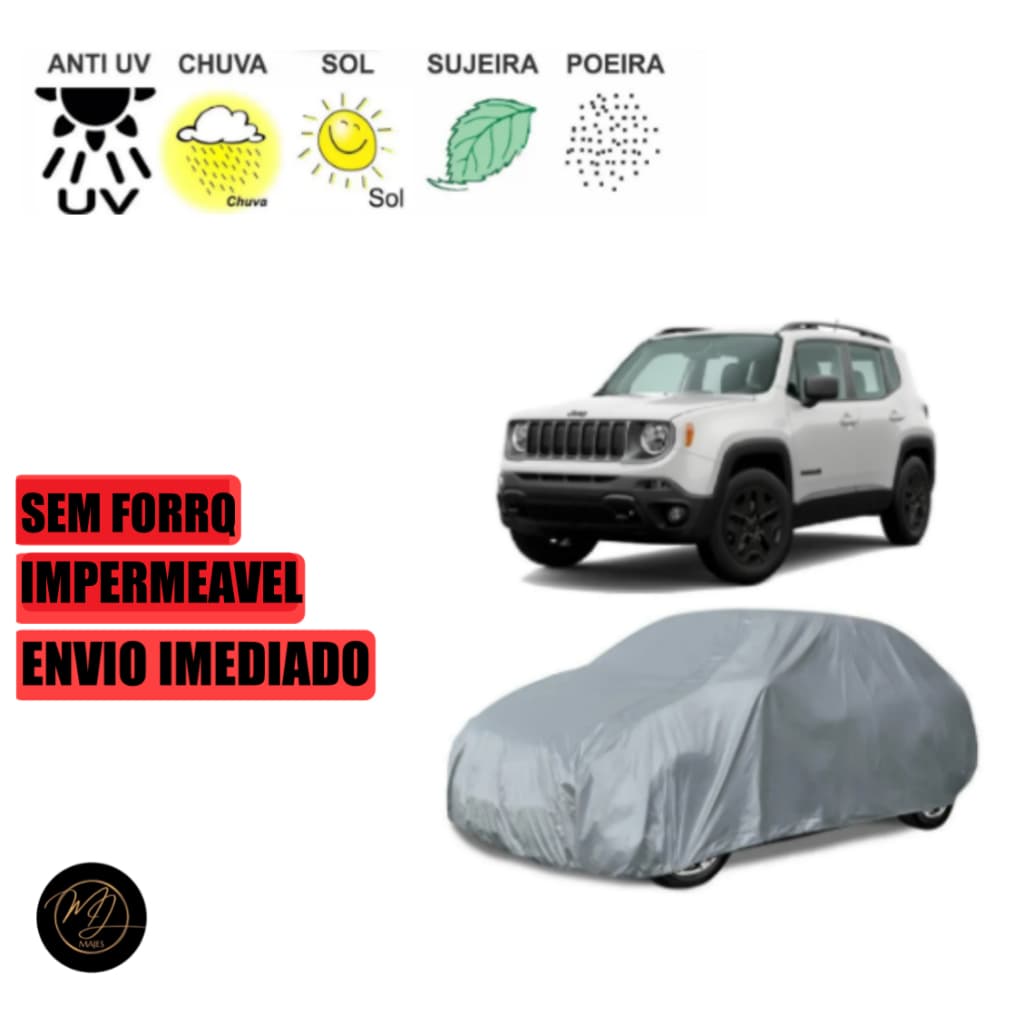 Capa de Cobrir Carro JEEP RENEGADE SEM FORRO- Impermeável e Proteção Completa contra Sol, Chuva