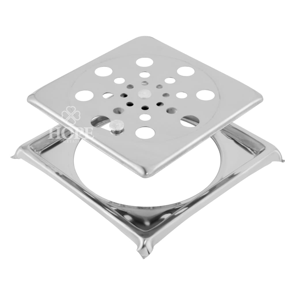 Ralo Quadrado 10cm Porta Grelha Banheiro Lavabo Aço Inox 304