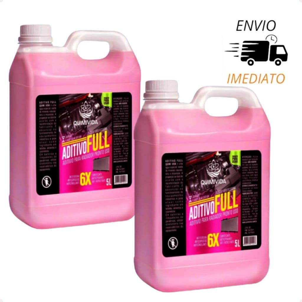 KIT 2 Aditivos 10 litros para Radiador Rosa Pronto para uso Orgânico, Anticorrosivo e Antioxidante.