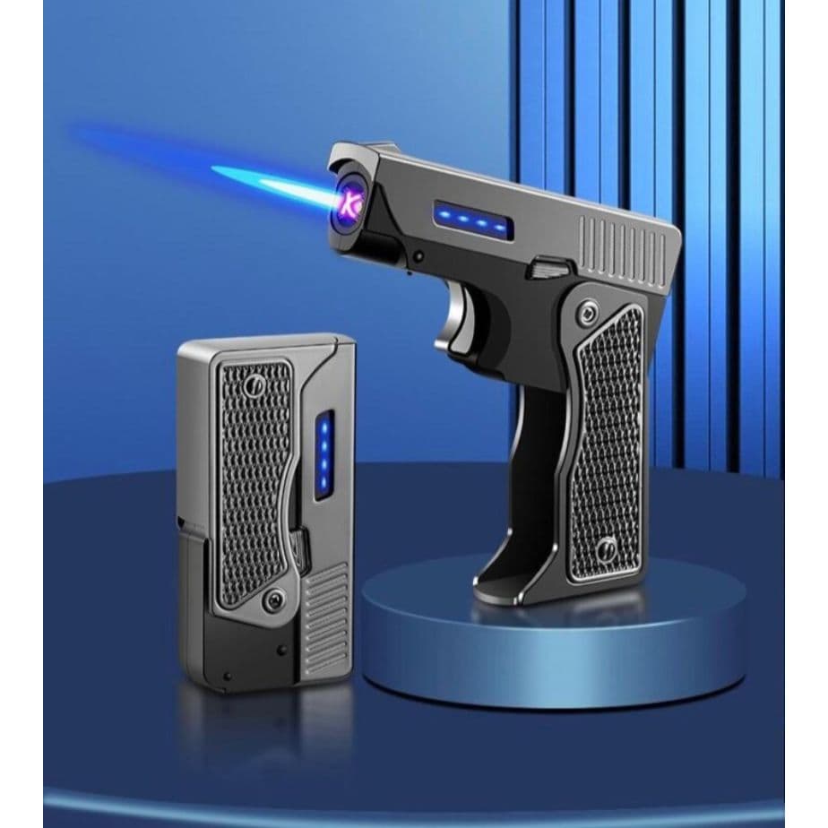 Novo Isqueiro Inflável Arco De Carregamento Usb Elétrico/ A Gás De Metal à Prova De Vento (VAI DESCARREGADO)