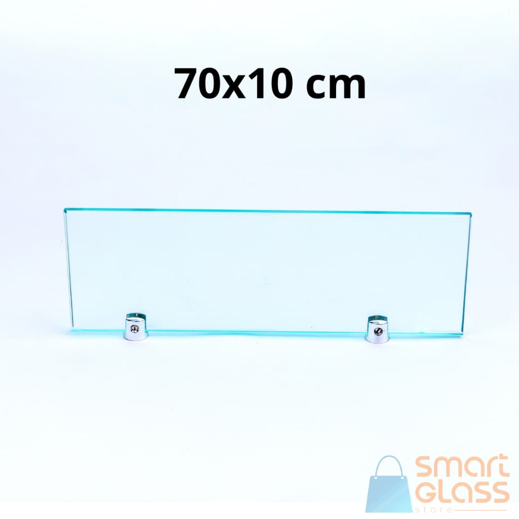 Prateleira Em Vidro 70x10 Retangular Com Suporte Premium
