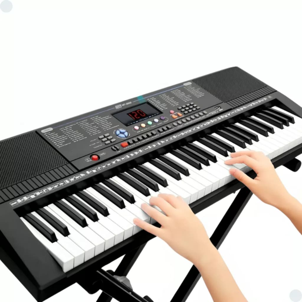Teclado Musical MXT M-T3000 61 Teclas Estilo Piano USB LED Função Sustain Gravação 50 Músicas Demo Aprendizagem