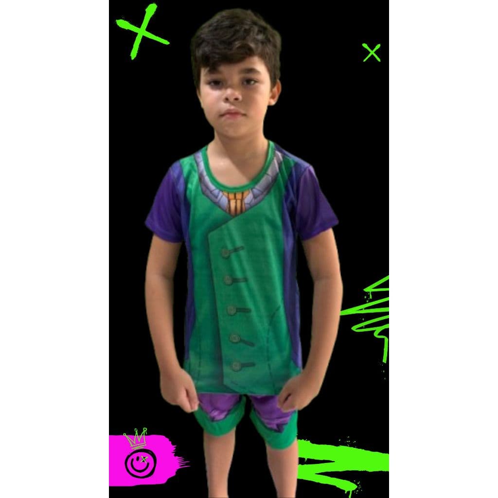 CONJUNTO MASCULINO FANTASIA DO CORINGA HERÓI VILÃO INFANTIL PARA MENINOS E HOMENS CARNAVAL E FESTAS