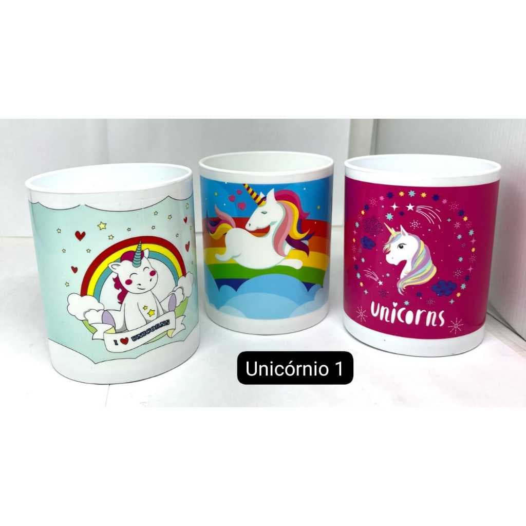 [KIT] 3 (TRES) CANECAS DECORADAS UNICORNIO 450ml - (PROMOÇÃO)