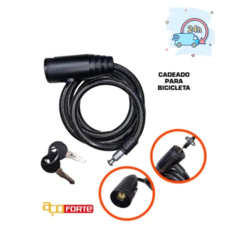 Cadeado de bicicleta serve para moto - capacete - 120cm com cabo de aço reforçado 10x120cm