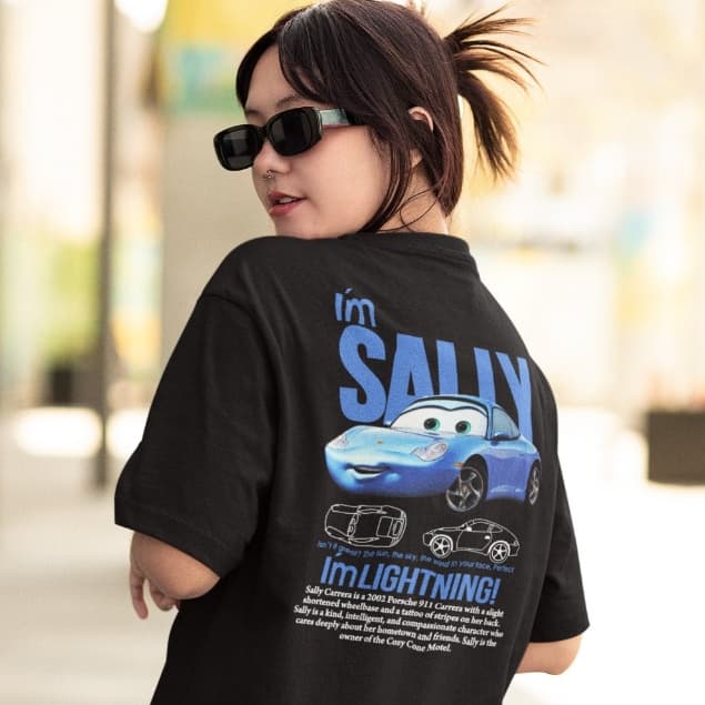 Camiseta Feminina Estampada I'm Sally 100% Algodão Filme Carros McQueen