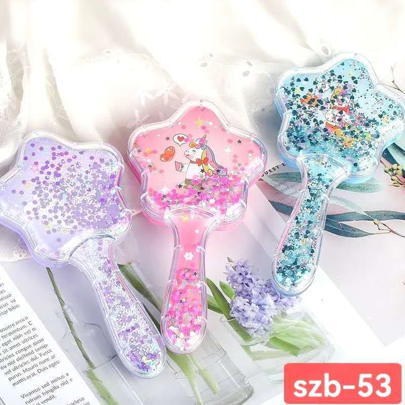 Escova De Cabelo Infantil Com Glitter Multicolorida