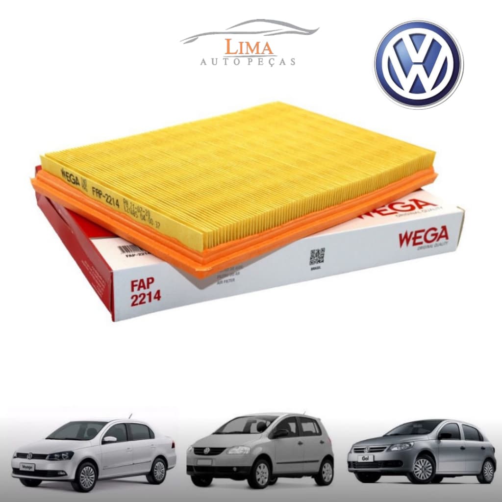 Filtro de Ar do Motor Wega FAP2214 - Fox 1.0 03 até 08 /Gol - G3/G4/G5 -