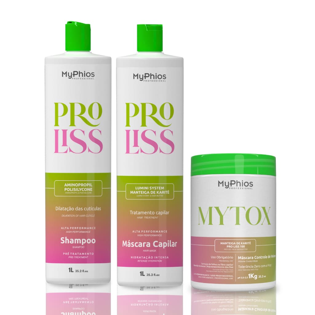 Kit Shampoo e Máscara Capilar  ProLiss 1L + Btox  MYTOX 1KG - MyPhios
