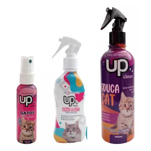 Kit 1 Educador Sanitario +1 Banho A Seco +1 Colonia - Gatos