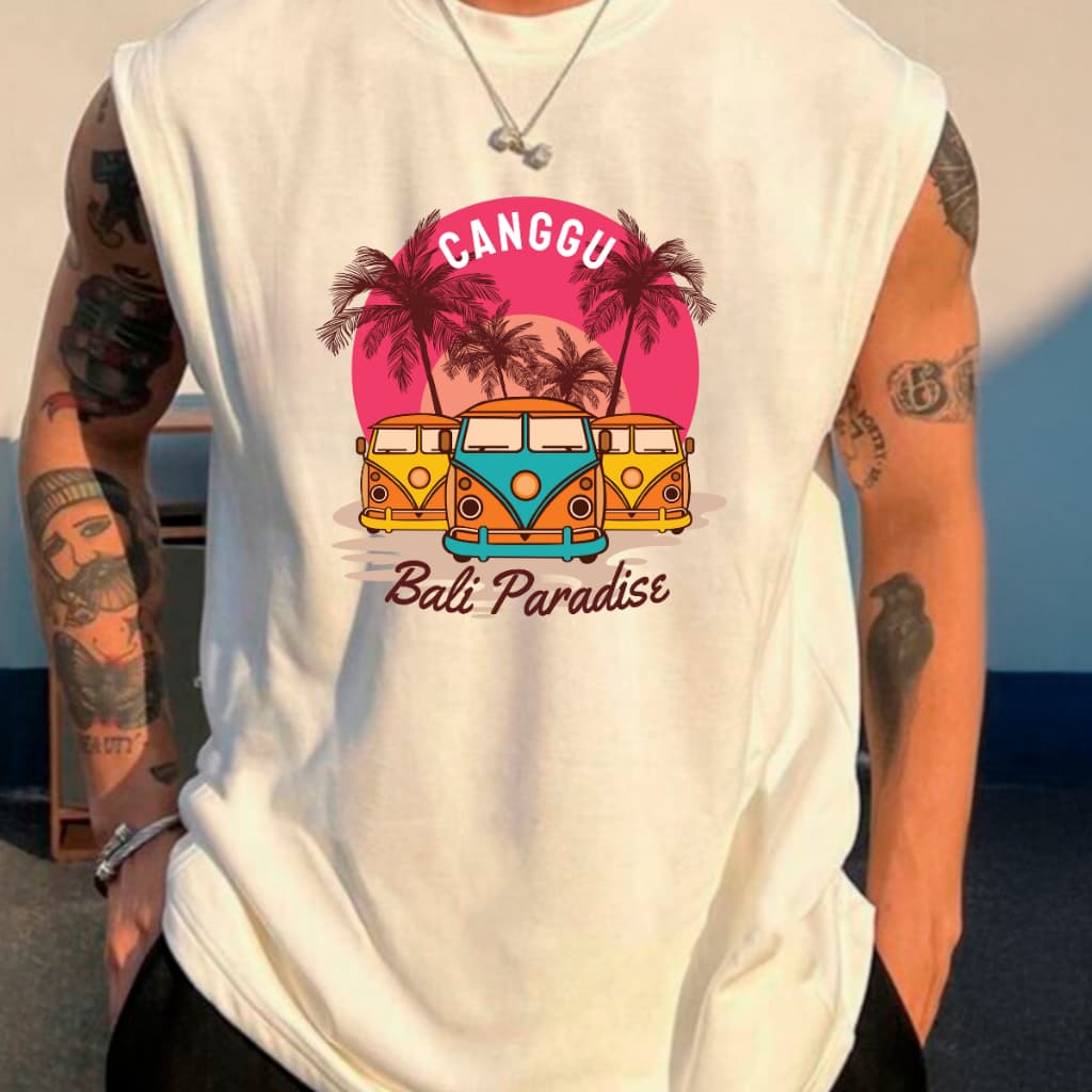 Regata Masculina Streetwear Canggu Paradise Verão Oversized Larga Moda Masculina