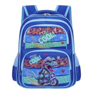 Mochila infantil Menino carro foguete e dinossauro Escolar lmpermeável