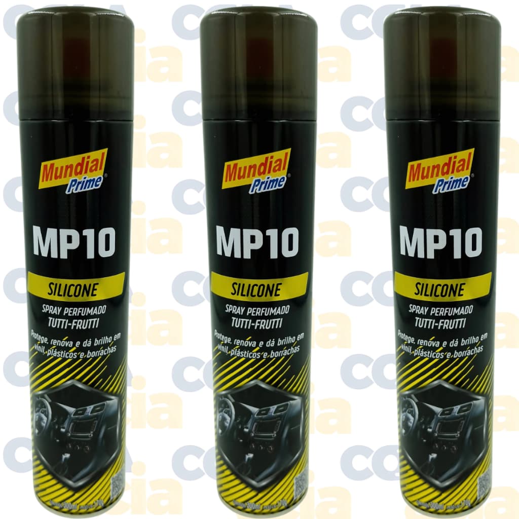Kit 3 Silicone Spray Para Acabamentos Gerais Da Brilho 300ml Mundial Prime.