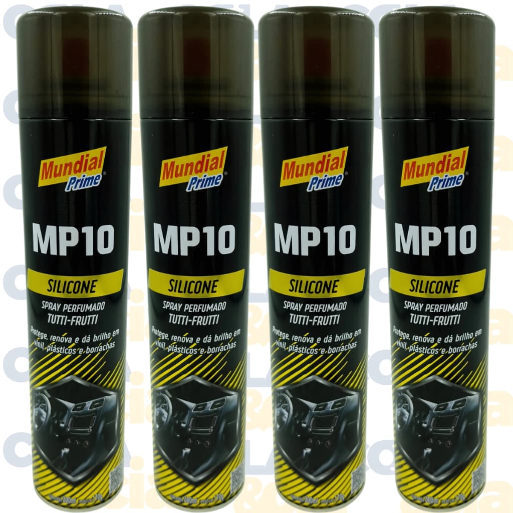 Kit 4 Silicone Spray Para Acabamentos Gerais Da Brilho 300ml Mundial Prime.