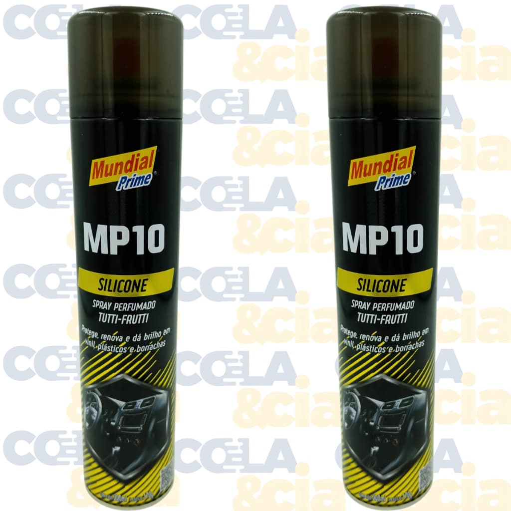 Kit 2 Silicone Spray Para Acabamentos Gerais Da Brilho 300ml Mundial Prime.